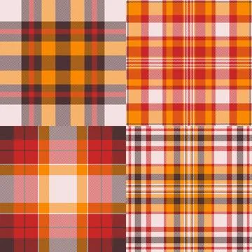 Traditional plaid pattern bundle for Christmas aesthetics. Heritage tartan la イラスト素材