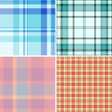 Traditional plaid pattern bundle inspired by classic childrens shirts. Timele Stockillustratie