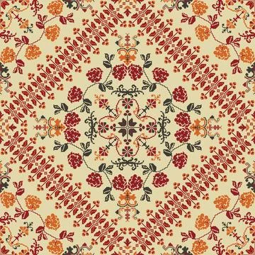 Traditional Polish embroidery vector pattern Stock Illustration