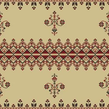 Traditional Polish embroidery vector pattern Stock Illustration