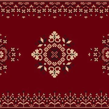 Traditional Polish embroidery vector pattern Stock Photos