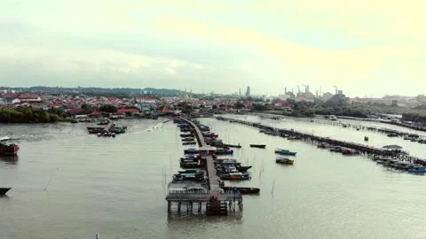 The traditional port pier in Gresik Stock Footage 197494692