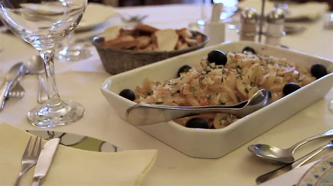 Traditional portuguese dish - fried codfish with onion. Stock Footage 63395862