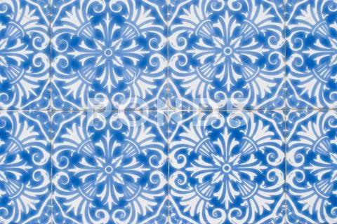 Traditional portuguese glazed tiles Stock Photos