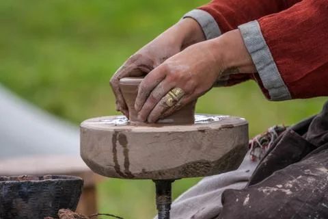 Traditional pottery making Stock Photos