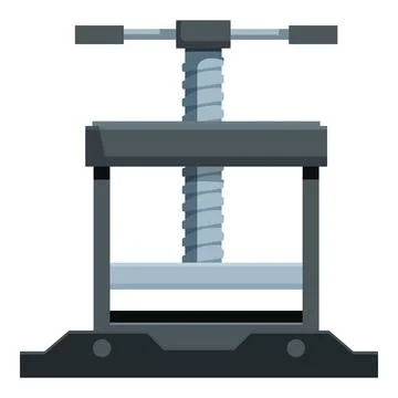Traditional press machine applying pressure with twisting handle Stockillustratie