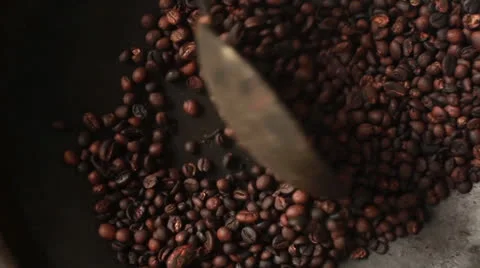 Traditional process of fry coffee beans. Stock Footage 26221904