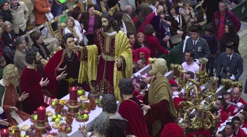 Traditional processions of Easter in Malaga, Spain Stock Footage 57521442