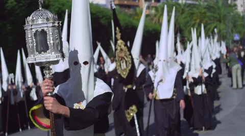 Traditional processions of Easter in Malaga, Spain Stock Footage 57521618