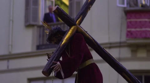 Traditional processions of Easter in Malaga, Spain Stock Footage 57521748