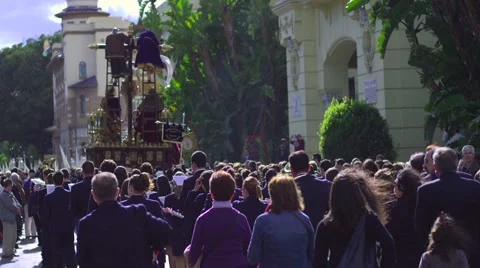 Traditional processions of Easter in Malaga, Spain Stock Footage 57522497