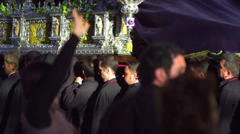 Traditional processions of Easter in Malaga, Spain Stock Footage 57522869