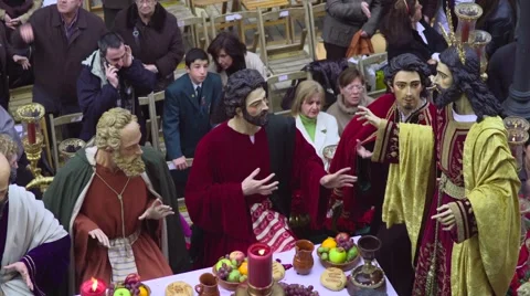 Traditional processions of Easter in Malaga, Spain Stock Footage 57523051