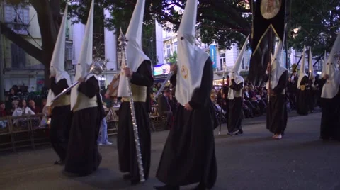 Traditional processions of Easter in Malaga, Spain Stock Footage 57523764