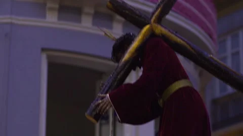 Traditional processions of Easter in Malaga, Spain Stock Footage 57524369