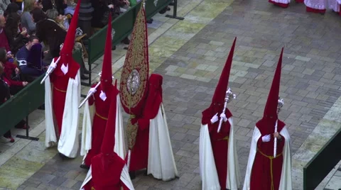 Traditional processions of Easter in Malaga, Spain Stock Footage 57524511