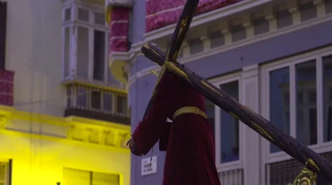 Traditional processions of Easter in Malaga, Spain Stock Footage 57524809