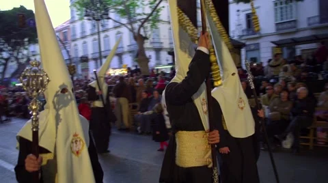 Traditional processions of Easter in Malaga, Spain Stock Footage 57525037