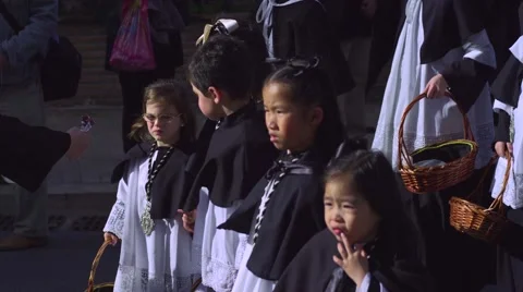 Traditional processions of Easter in Malaga, Spain Stock Footage 57525355