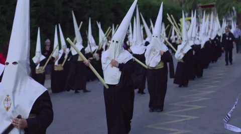 Traditional processions of Easter in Malaga, Spain Stock Footage 57525466