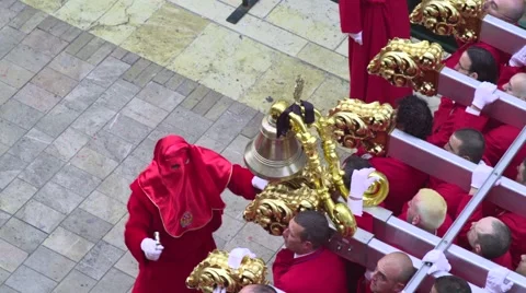 Traditional processions of Easter in Malaga, Spain Stock Footage 57525708