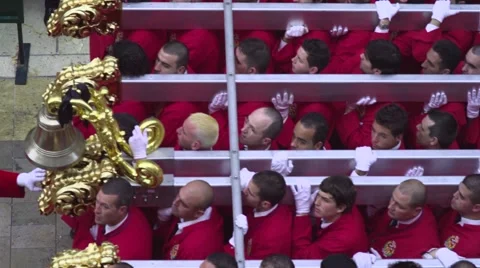 Traditional processions of Easter in Malaga, Spain Stock Footage 57525754