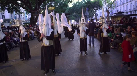 Traditional processions of Easter in Malaga, Spain Stock Footage 57526816