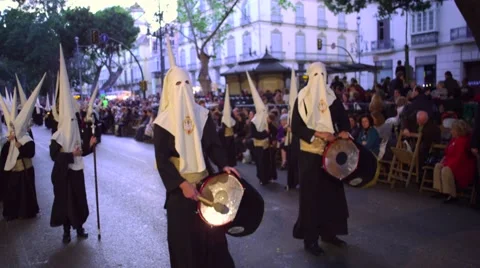 Traditional processions of Easter in Malaga, Spain Stock Footage 57528914