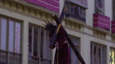 Traditional processions of Easter in Malaga, Spain Stock Footage 57528942