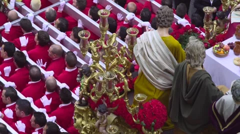 Traditional processions of Easter in Malaga, Spain Stock Footage 57529012