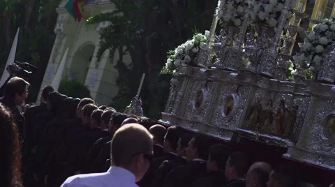 Traditional processions of Easter in Malaga, Spain Stock Footage 57529077