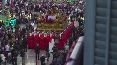 Traditional processions of Easter in Malaga, Spain Stock Footage 57529768