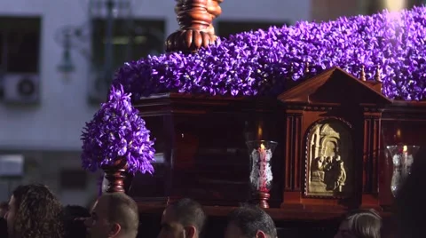Traditional processions of Easter in Malaga, Spain Stock Footage 57530302