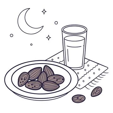 Traditional Ramadan Iftar Plate Vector Design Stock Illustration