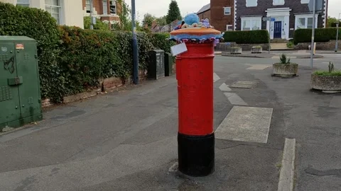 Traditional Red British Post Box in Warwick, UK (28 Sept 2026) Stock Footage 346619081