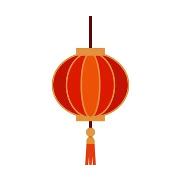 Traditional Red Chinese Lantern Vector Illustration Stock Illustration