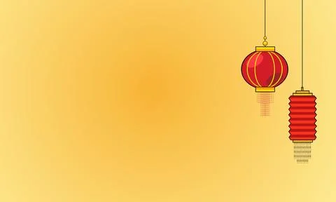 Traditional red lantern. With an empty area Stock Illustration