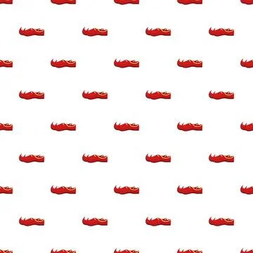 Traditional red oriental slipper pattern on white background Illustrazione stock