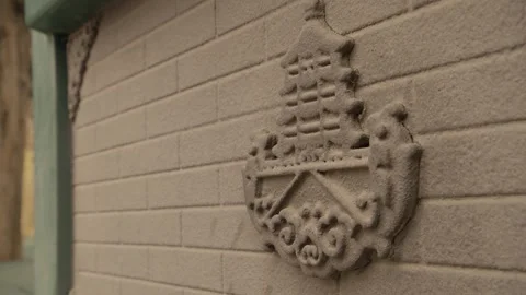 Traditional Relief Carving on Brick Wall at Summer Palace, Beijing, China Stock Footage 345687906