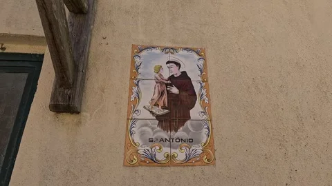 A traditional religious decorative tile plaque Stock Footage 346293600