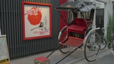 Traditional rickshaw on streets Stock Footage 227027727