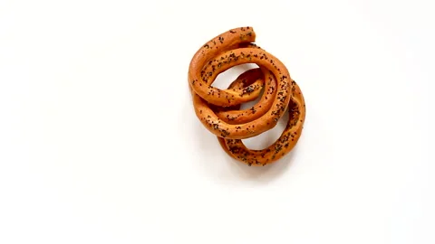 Traditional ring bread isolated with minimal composition Stock Footage 336183381