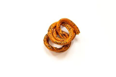 Traditional ring bread isolated with minimal composition 库存照片