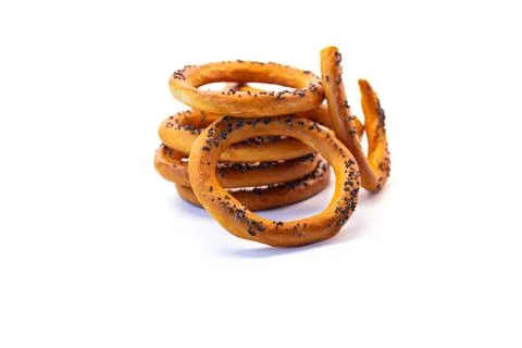 Traditional ring bread isolated with minimal composition 库存照片