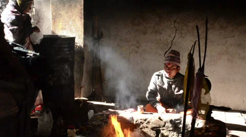 Traditional ritual in a mountain monastery. Stock Footage 30348328