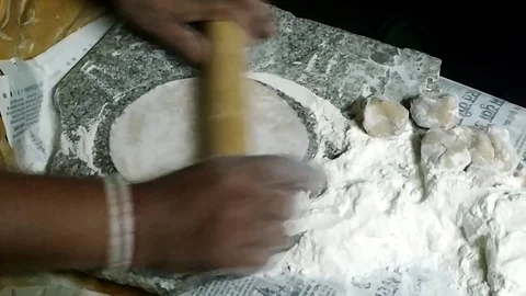 Traditional Roti making Stock Footage 126930633