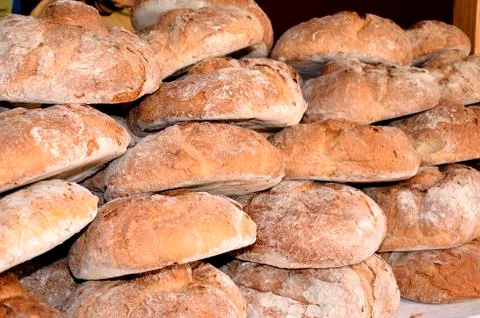 Traditional round bread Foto stock