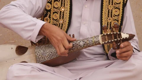 Traditional Rubab player Stock Footage 86635228