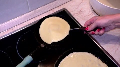 Traditional russian blini. Pancakes. Pancake week. Stock Footage