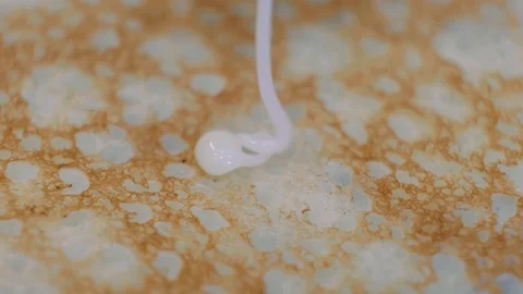 Traditional russian pancakes Close up 4k Stock Footage 104301341